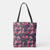 Ara Parrot Red Roze Tekening Tropisch Verlof Patro Tote Bag (Achterkant)