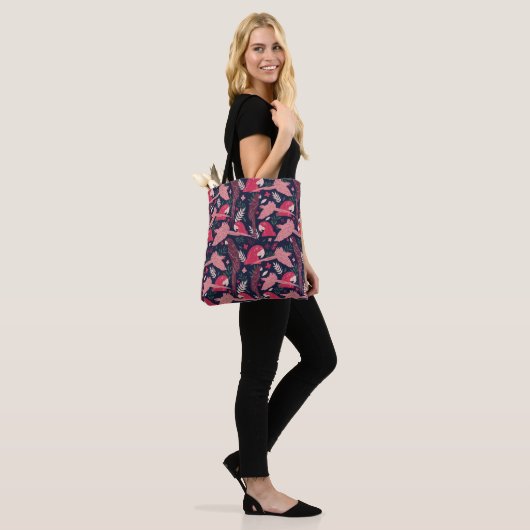 Ara Parrot Red Roze Tekening Tropisch Verlof Patro Tote Bag (Op model)