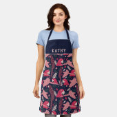 Ara Parrot Red Roze Tropical Leaf Pattern Name Schort (Gedragen)