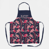 Ara Parrot Red Roze Tropical Leaf Pattern Name Schort (Voorkant)