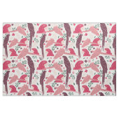 Ara Parrot roze tropisch patroon op wit Stof (Yard (91,4 cm))