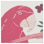 Ara Parrot roze tropisch patroon op wit Stof (Close Up)