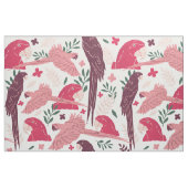 Ara Parrot roze tropisch patroon op wit Stof (Fat Quarter)