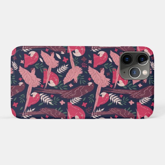 Ara Parrot Tropical Leaf Pattern Drawing Case-Mate iPhone Case (Achterkant (horizontaal))