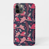 Ara Parrot Tropical Leaf Pattern Drawing Case-Mate iPhone Case (Achterkant)