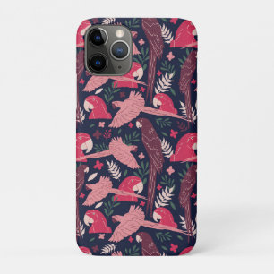 Ara Parrot Tropical Leaf Pattern Drawing Case-Mate iPhone Case