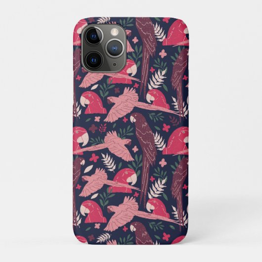 Ara Parrot Tropical Leaf Pattern Drawing Case-Mate iPhone Case (Achterkant)