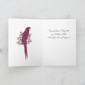 Ara Parrot Tropische Bladeren Draaien Birthday Kaart (Binnen)