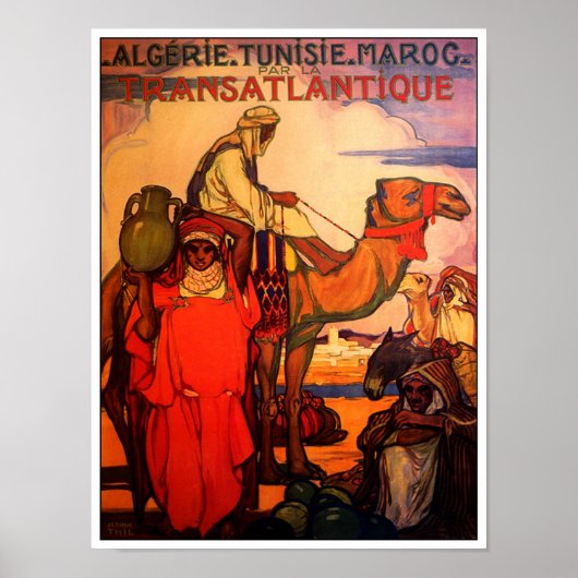  ARAB ALGERIA TUNISIA MOROCCO Travel Poster (Voorkant)