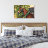 Arab Horse Headshot met bridle Canvas Afdruk (Insitu (Slaapkamer))