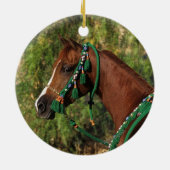 Arab Horse Headshot met bridle Keramisch Ornament (Achterkant)