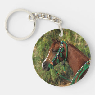Arab Horse Headshot met bridle Sleutelhanger
