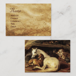 ARAB TENT MET HORSEN , ANDERE DIEREN , GEHALTE VISITEKAARTJE