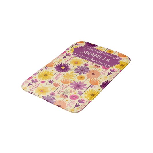 Arabella Cascading Modern Floral Pattern Badmat (Gekanteld)
