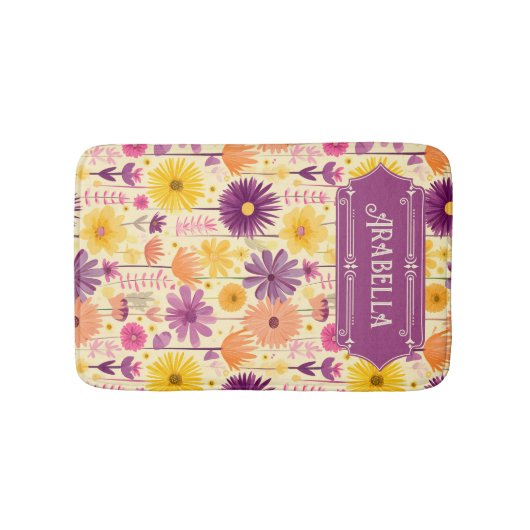 Arabella Cascading Modern Floral Pattern Badmat (Voorkant)