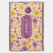 Arabella Cascading Modern Floral Pattern Deken (Voorkant Verticaal)