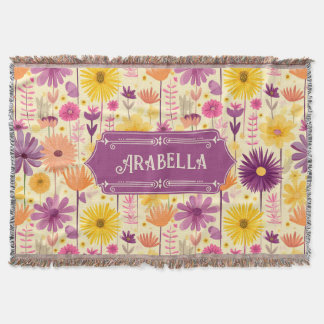 Arabella Cascading Modern Floral Pattern Deken