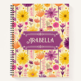 Arabella Cascading Modern Floral Pattern Deluxe Notitieboek