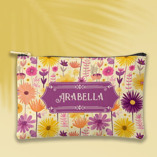 Arabella Cascading Modern Floral Pattern Etui