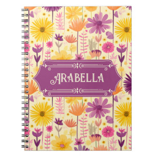 Arabella Cascading Modern Floral Pattern Notitieboek