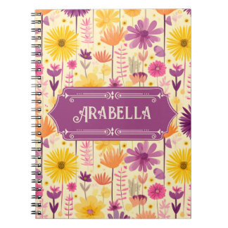Arabella Cascading Modern Floral Pattern Notitieboek