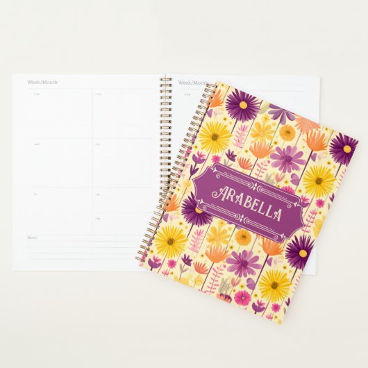 Arabella Cascading Modern Floral Pattern Planner (Display)