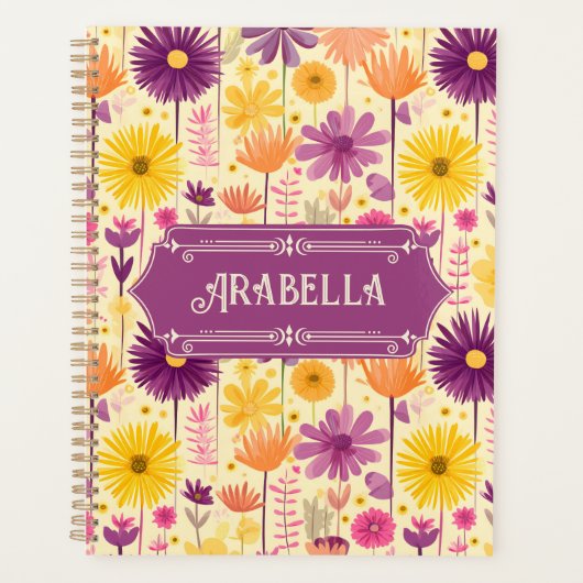 Arabella Cascading Modern Floral Pattern Planner (Voorkant)