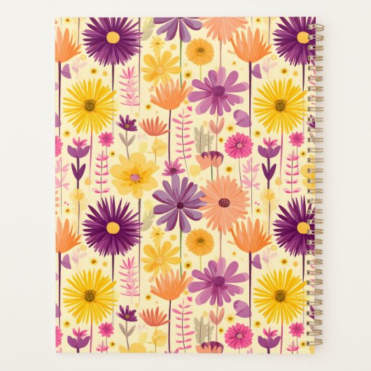 Arabella Cascading Modern Floral Pattern Planner (Achterkant)
