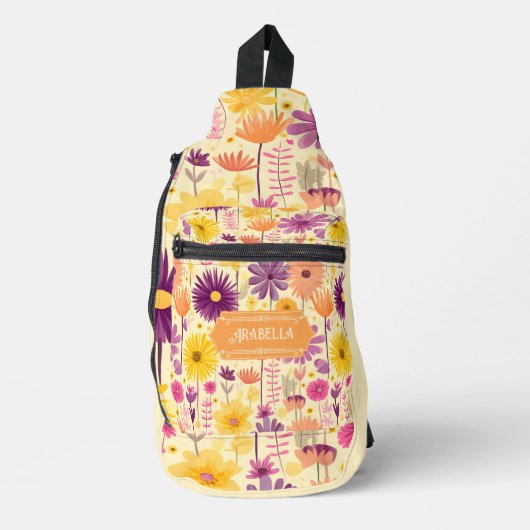 Arabella Cascading Modern Floral Pattern Sling Bag (Voorkant)