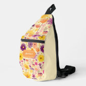 Arabella Cascading Modern Floral Pattern Sling Bag (Rechterhoek)
