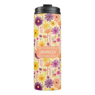 Arabella Cascading Modern Floral Pattern Thermosbeker
