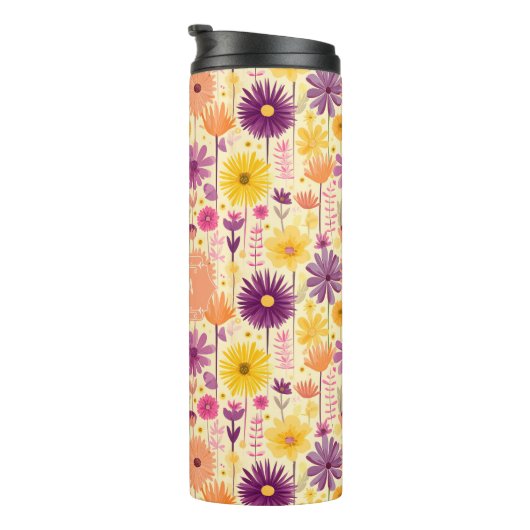 Arabella Cascading Modern Floral Pattern Thermosbeker (Geroteerd rechts)