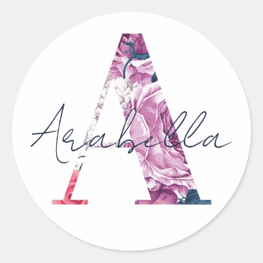 Arabella Naam Aangepaste Sticker Meisjes Label Flo (Voorkant)