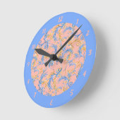  Arabesch Roze Blauw  Zwempatroon Ronde Klok (Hoek)