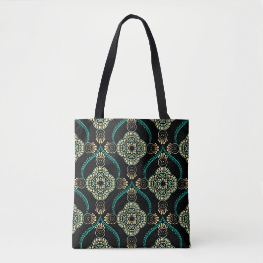 Arabesk Bloemen,  Elegantiepatroon. Tote Bag (Voorkant)