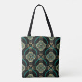 Arabesk Bloemen,  Elegantiepatroon. Tote Bag (Achterkant)