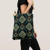 Arabesk Bloemen,  Elegantiepatroon. Tote Bag (Dichtbij)