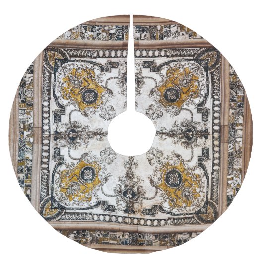 Arabesk Marmeren Textuur  Patchwork Kerstboom Rok (Voorkant)