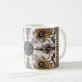 Arabesk Marmeren Textuur Patchwork Koffiemok (Voorkant rechts)