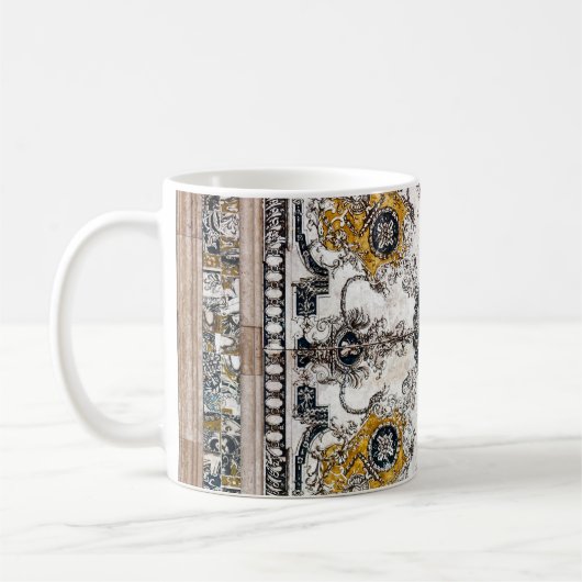 Arabesk Marmeren Textuur Patchwork Koffiemok (Links)