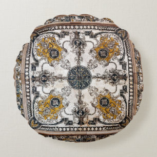 Arabesk Marmeren Textuur Patchwork Rond Kussen