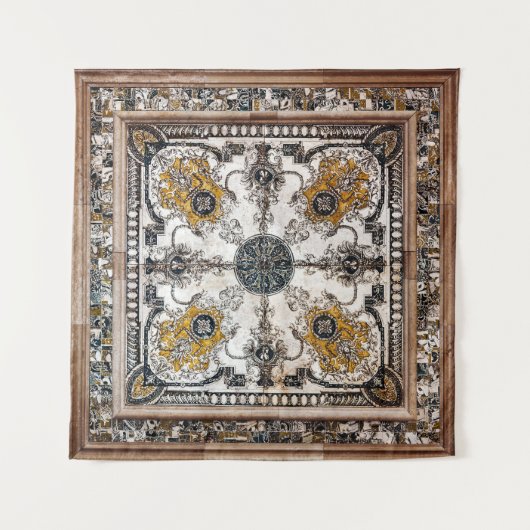 Arabesk Marmeren Textuur Patchwork Wandkleed (Voorkant)