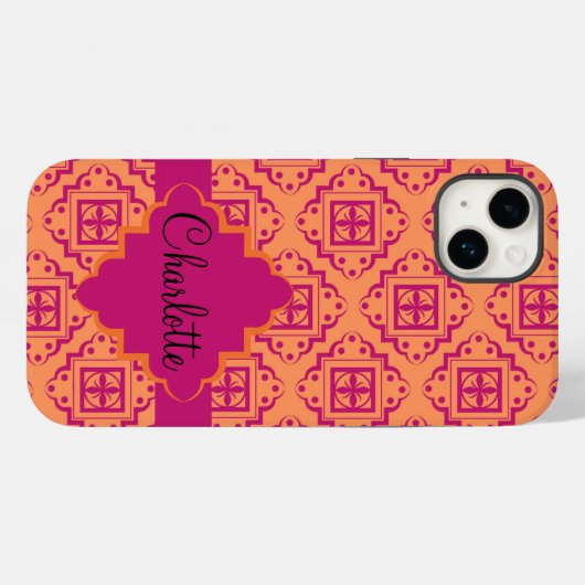 Arabesk Marokkaans Sinaasappel magenta naam person Case-Mate iPhone Case (Achterkant (horizontaal))