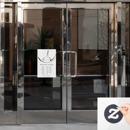 Arabesk op de reformer raamsticker (Kantoordeur)