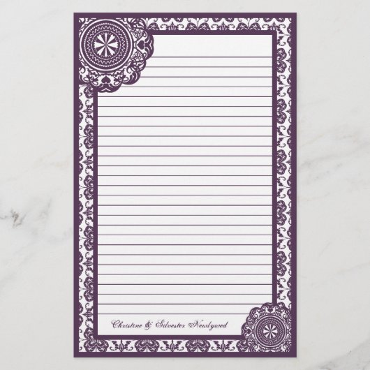 Arabesk Paarse kant, briefpapier (Voorkant)