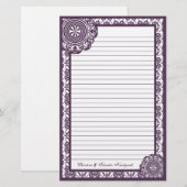 Arabesk Paarse kant, briefpapier (Voorkant / Achterkant)