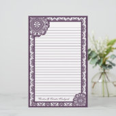 Arabesk Paarse kant, briefpapier (Staand voorkant)