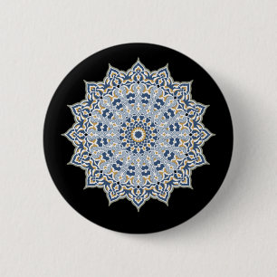 Arabesk Perzisch Oriëntaals Arabisch Turks Decor Ronde Button 5,7 Cm