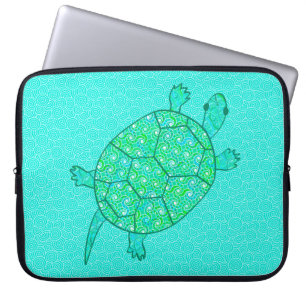 Arabeskaardschildpad - schoppen van zeelieden laptop sleeve