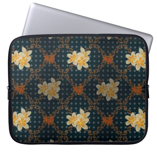 Arabesque.  abstracte rooster florale naadloos laptop sleeve (Voorkant)